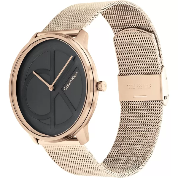 Calvin Klein CK Iconic  Mens and Womens Quartz Wristwatch  Stainless Steel Bracelet  Water Resistant 3 ATM30 Meters  Premium Fashion Timepiece for Every Occasion  32mm 35mm 40mmRose Gold