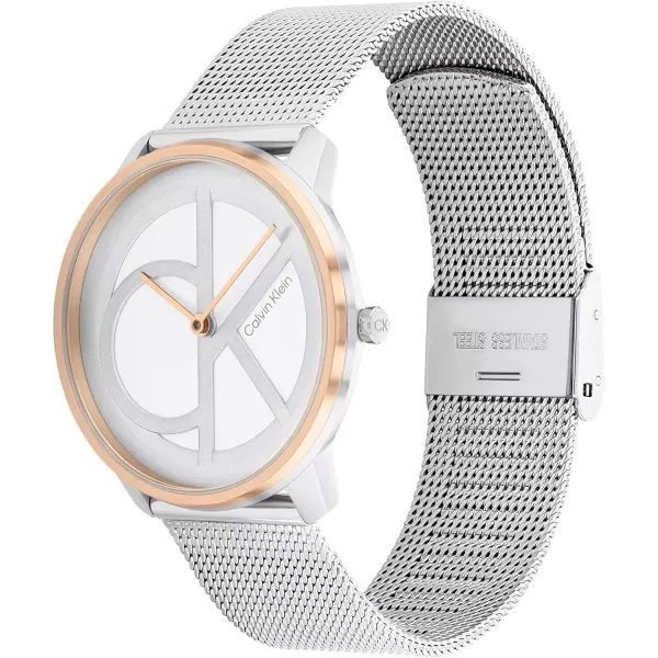 Calvin Klein CK Iconic  Mens and Womens Quartz Wristwatch  Stainless Steel Bracelet  Water Resistant 3 ATM30 Meters  Premium Fashion Timepiece for Every Occasion  32mm 35mm 40mmTwo Tone