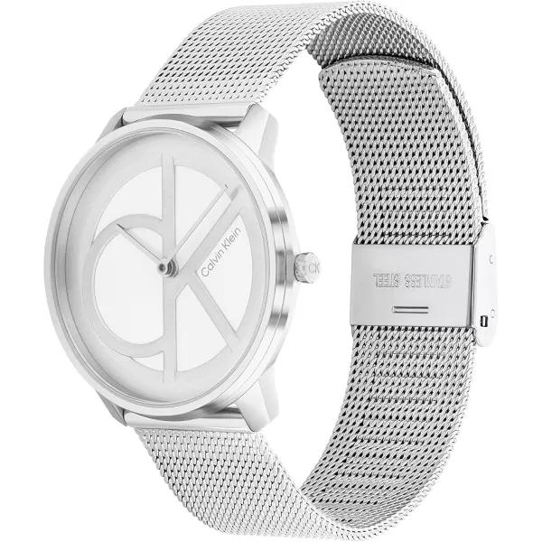 Calvin Klein CK Iconic  Mens and Womens Quartz Wristwatch  Stainless Steel Bracelet  Water Resistant 3 ATM30 Meters  Premium Fashion Timepiece for Every Occasion  32mm 35mm 40mmArgent