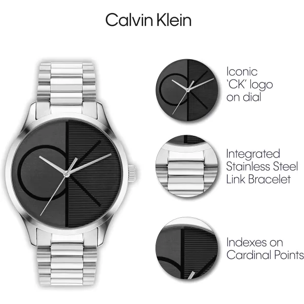 Calvin Klein CK Iconic  Mens and Womens Quartz Wristwatch  Stainless Steel Bracelet  Water Resistant 3 ATM30 Meters  Premium Fashion Timepiece for Every Occasion  32mm 35mm 40mmMidnight