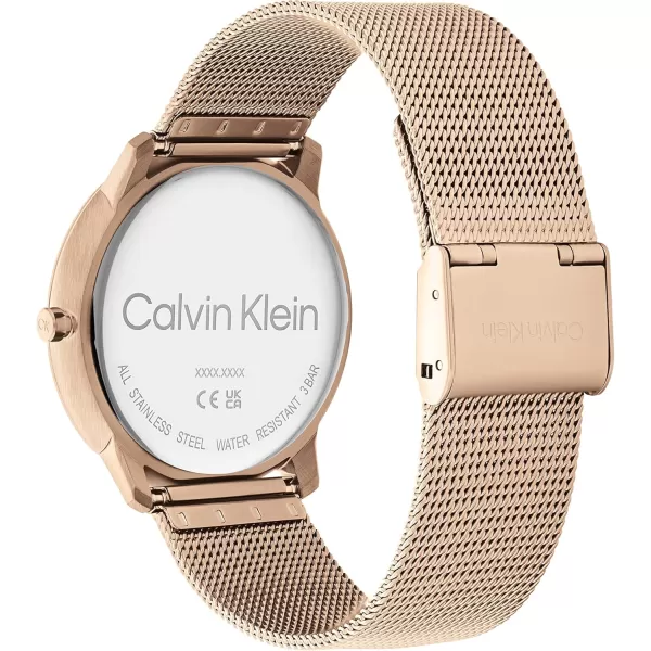 Calvin Klein CK Iconic  Mens and Womens Quartz Wristwatch  Stainless Steel Bracelet  Water Resistant 3 ATM30 Meters  Premium Fashion Timepiece for Every Occasion  32mm 35mm 40mmRose Gold