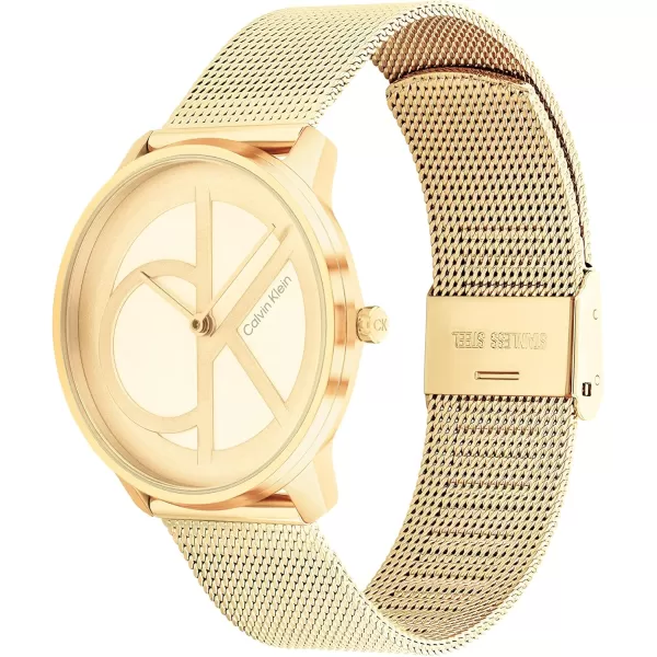 Calvin Klein CK Iconic  Mens and Womens Quartz Wristwatch  Stainless Steel Bracelet  Water Resistant 3 ATM30 Meters  Premium Fashion Timepiece for Every Occasion  32mm 35mm 40mmGold Plated