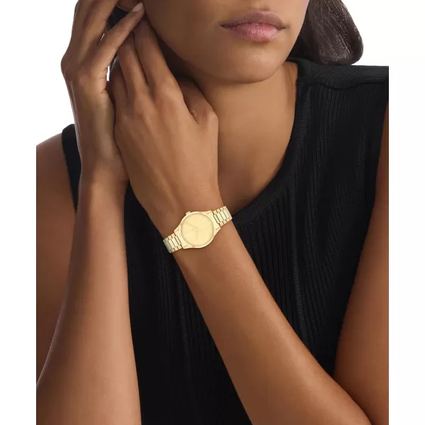 Calvin Klein CK Iconic  Mens and Womens Quartz Wristwatch  Stainless Steel Bracelet  Water Resistant 3 ATM30 Meters  Premium Fashion Timepiece for Every Occasion  32mm 35mm 40mmYellow Gold