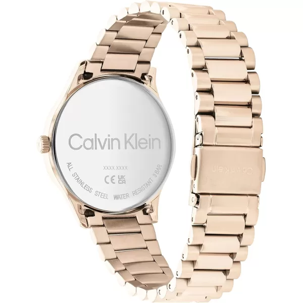 Calvin Klein Iconic Carnation Gold IP 35 MM Case Watch with RGCG Bracelet Model 25200042