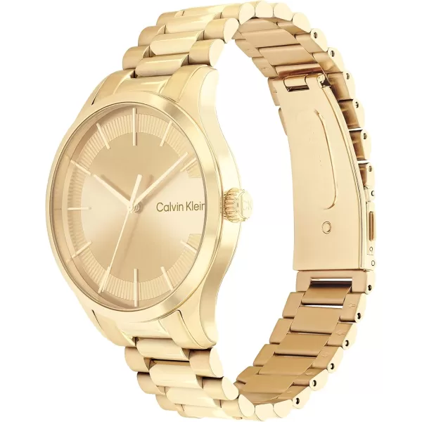 Calvin Klein Iconic Gold Plated 40 MM Case Watch with GP Bracelet Model 25200038