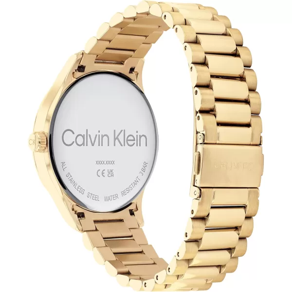 Calvin Klein Iconic Gold Plated 40 MM Case Watch with GP Bracelet Model 25200038