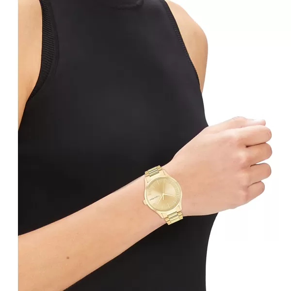 Calvin Klein Iconic Gold Plated 40 MM Case Watch with GP Bracelet Model 25200038