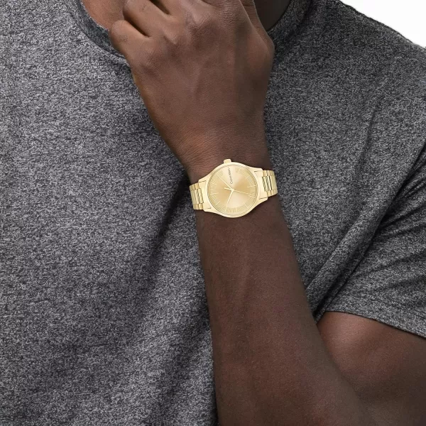 Calvin Klein Iconic Gold Plated 40 MM Case Watch with GP Bracelet Model 25200038