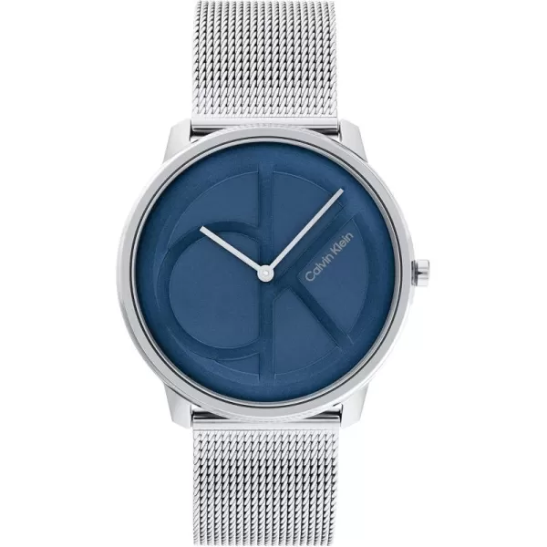 Calvin Klein CK Iconic  Mens and Womens Quartz Wristwatch  Stainless Steel Bracelet  Water Resistant 3 ATM30 Meters  Premium Fashion Timepiece for Every Occasion  32mm 35mm 40mmSilverBlue