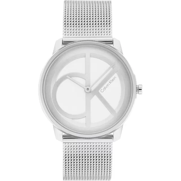 Calvin Klein CK Iconic  Mens and Womens Quartz Wristwatch  Stainless Steel Bracelet  Water Resistant 3 ATM30 Meters  Premium Fashion Timepiece for Every Occasion  32mm 35mm 40mmArgent