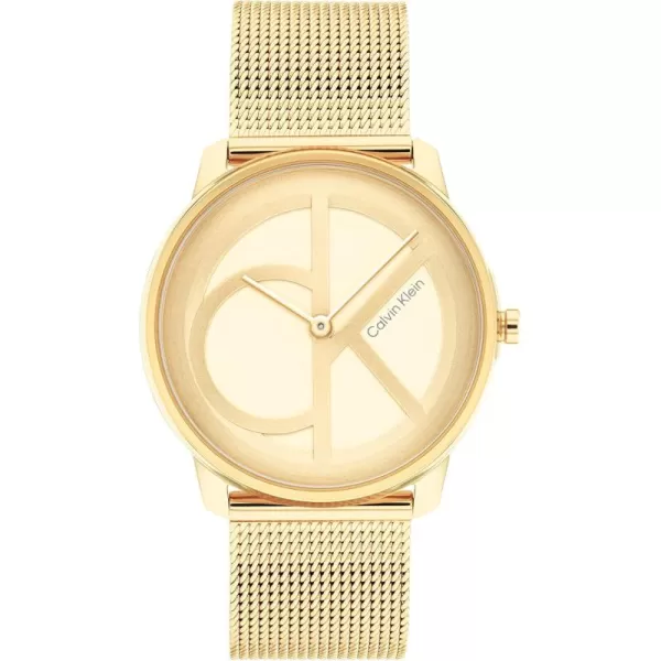 Calvin Klein CK Iconic  Mens and Womens Quartz Wristwatch  Stainless Steel Bracelet  Water Resistant 3 ATM30 Meters  Premium Fashion Timepiece for Every Occasion  32mm 35mm 40mmGold Plated