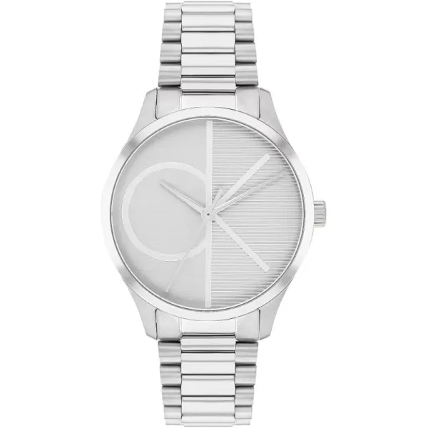 Calvin Klein CK Iconic  Mens and Womens Quartz Wristwatch  Stainless Steel Bracelet  Water Resistant 3 ATM30 Meters  Premium Fashion Timepiece for Every Occasion  32mm 35mm 40mmSilver