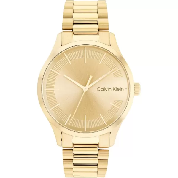 Calvin Klein Iconic Gold Plated 40 MM Case Watch with GP Bracelet Model 25200038