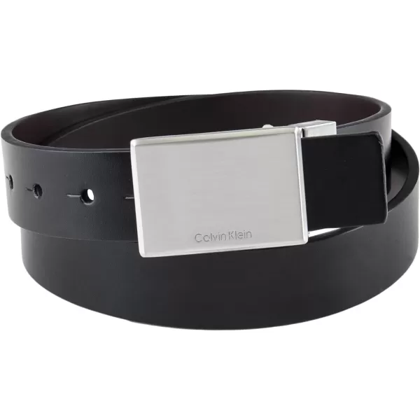 Calvin Klein Boys Reversible Leather BeltBlackBrown Plaque