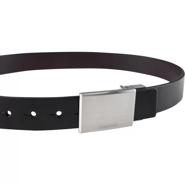 Calvin Klein Boys Reversible Leather BeltBlackBrown Plaque