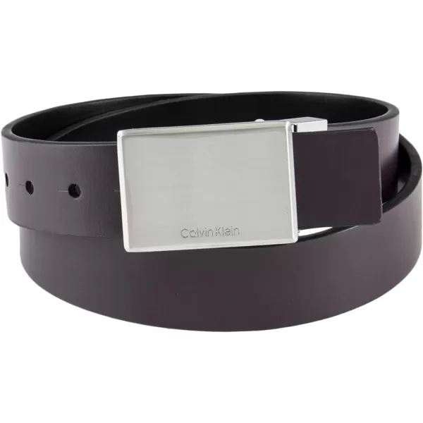 Calvin Klein Boys Reversible Leather BeltBlackBrown Plaque