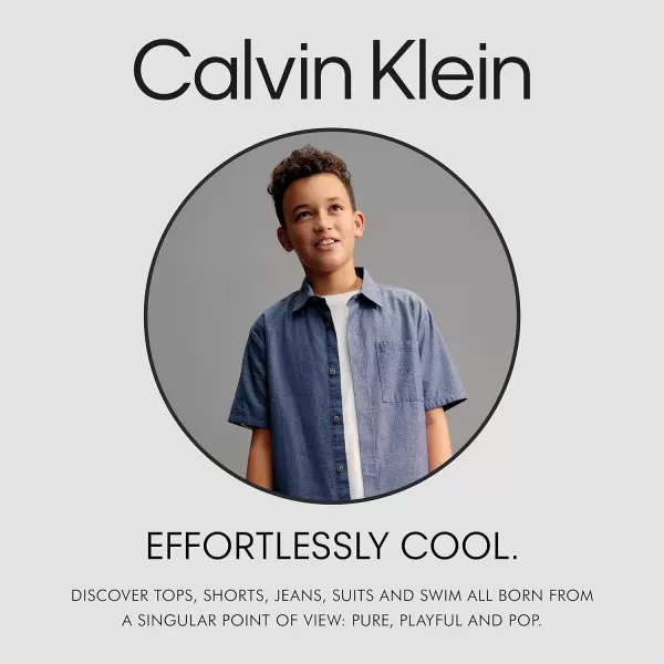 Calvin Klein Boys Short Sleeve Micro Pique Graphic PoloGhost Black