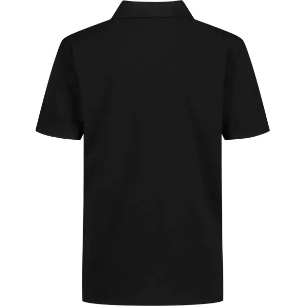 Calvin Klein Boys Short Sleeve Micro Pique Graphic PoloRise Up Black