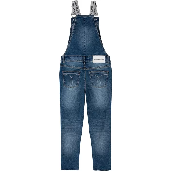 Calvin Klein Girls Skinny Fit Stretch Denim OverallsDelft Wash