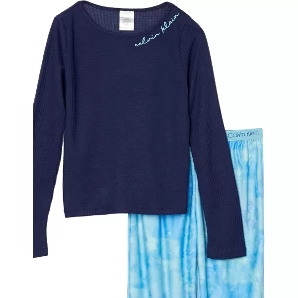Calvin Klein Girls Thermal Pajama Set 2 Piece PjBright Tie Dye