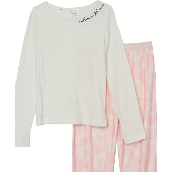 Calvin Klein Girls Thermal Pajama Set 2 Piece PjOversized Leo