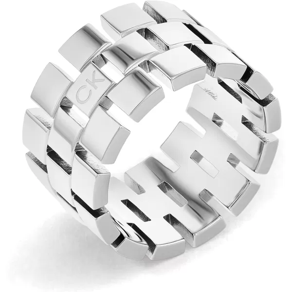 Calvin Klein Jewelry Womens Stainless Steel Chain Link Ring75