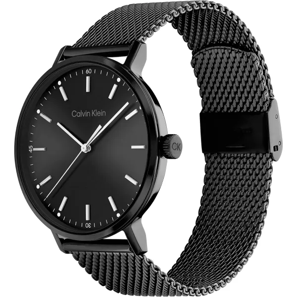 Calvin Klein Mens Quartz Watches Uncompromising StyleBlack Mesh 42