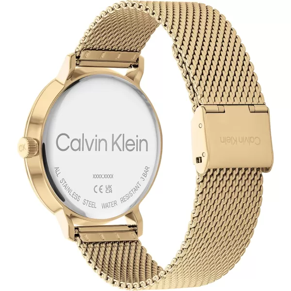 Calvin Klein Mens Quartz Watches Uncompromising StyleBlackGold Plated 42