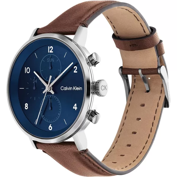 Calvin Klein Mens Quartz Watches Uncompromising StyleBlueBrown 44