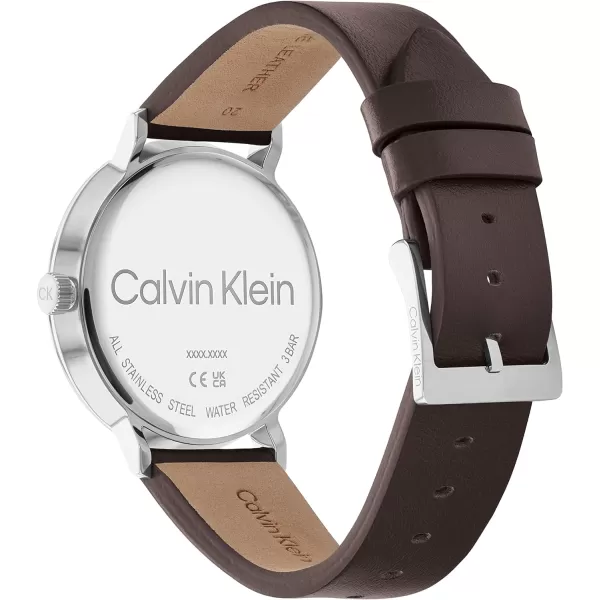 Calvin Klein Mens Quartz Watches Uncompromising StyleBlueDark Brown 42