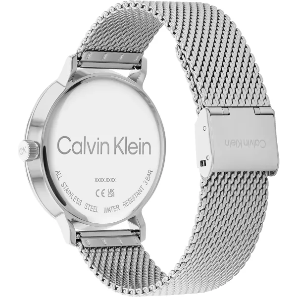 Calvin Klein Mens Quartz Watches Uncompromising StyleBlueSilver 42