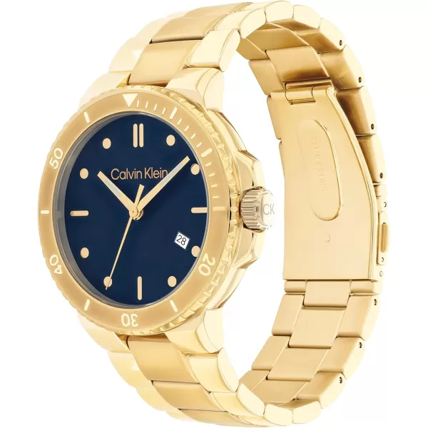 Calvin Klein Mens Watches Timeless AppealGoldNavy