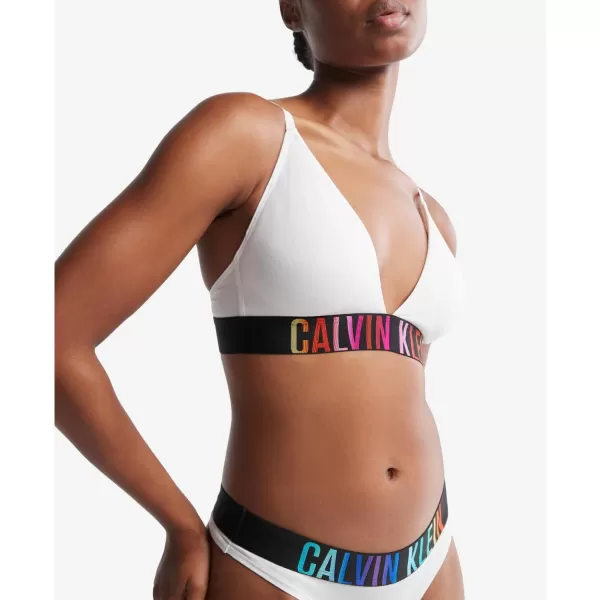 Calvin Klein Womens Intense Power Pride Lightly Lined Triangle BraletteWhite W Ombre Pride Wb