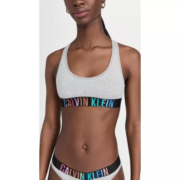 Calvin Klein Womens Intense Power Pride Racerback Unlined BraletteGrey Heather W Ombre Pride Wb