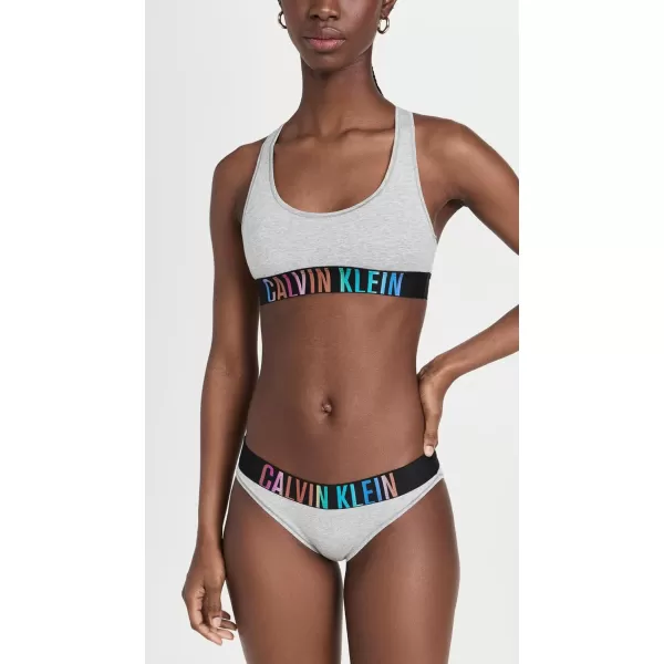 Calvin Klein Womens Intense Power Pride Racerback Unlined BraletteGrey Heather W Ombre Pride Wb