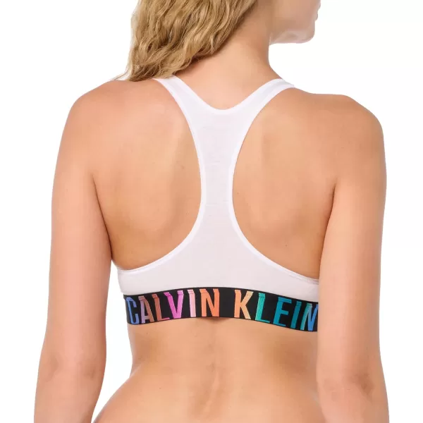 Calvin Klein Womens Intense Power Pride Racerback Unlined BraletteWhite W Ombre Pride Wb