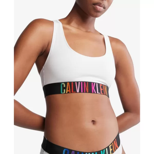 Calvin Klein Womens Intense Power Pride Racerback Unlined BraletteWhite W Ombre Pride Wb