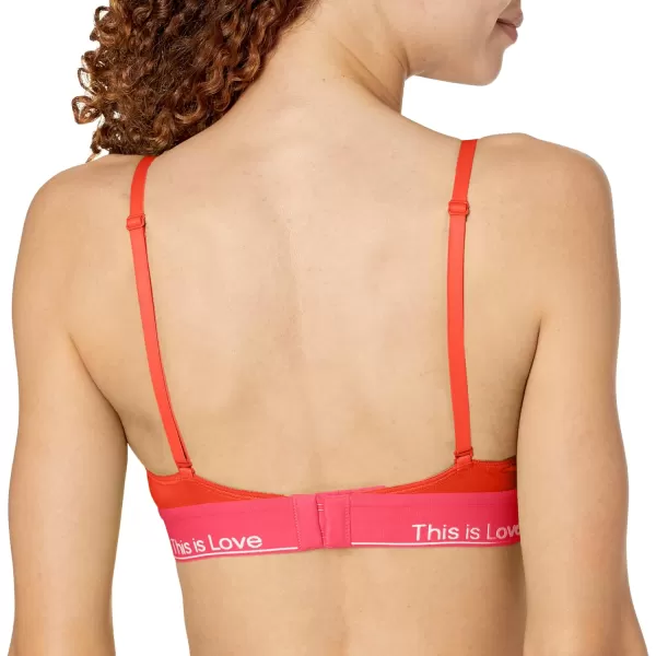 Calvin Klein Womens This is Love Lightly Lined Triangle BraCherry Tomato