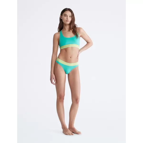 Calvin Klein Womens This is Love Modern Cotton Thong PantyAqua Green