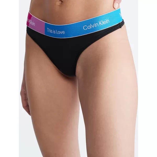 Calvin Klein Womens This is Love Modern Cotton Thong PantyBlack