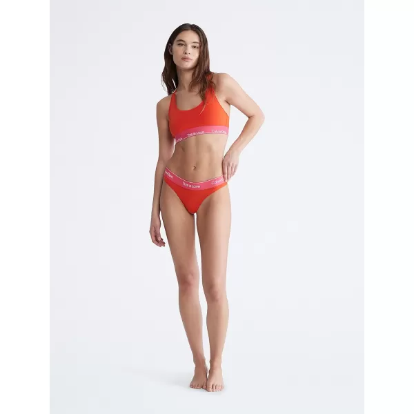 Calvin Klein Womens This is Love Modern Cotton Thong PantyCherry Tomato