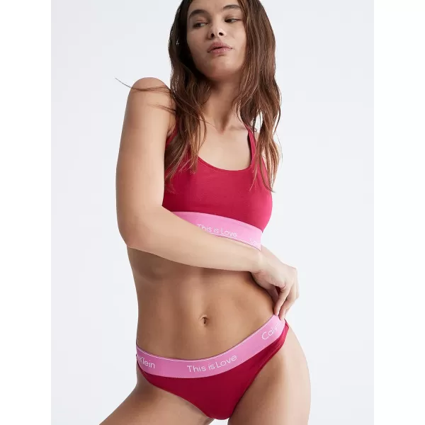 Calvin Klein Womens This is Love Modern Cotton Thong PantyPersian Red