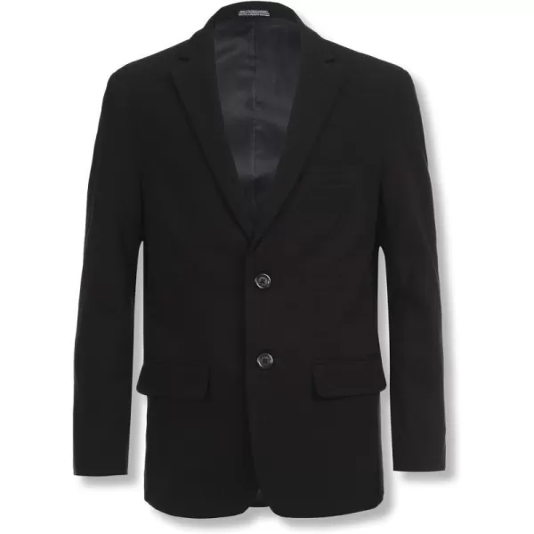 Calvin Klein Boys BiStretch Blazer Suit Jacket 2Button Single Breasted Closure Buttoned Cuffs amp Front Flap PocketsBlack