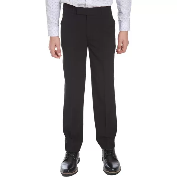 Calvin Klein Boys FlatFront BiStretch Dress Pant Straight Leg Fit Belt Loops amp Front PocketsBlack