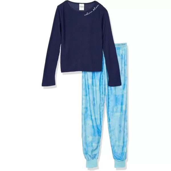 Calvin Klein Girls Thermal Pajama Set 2 Piece PjBright Tie Dye