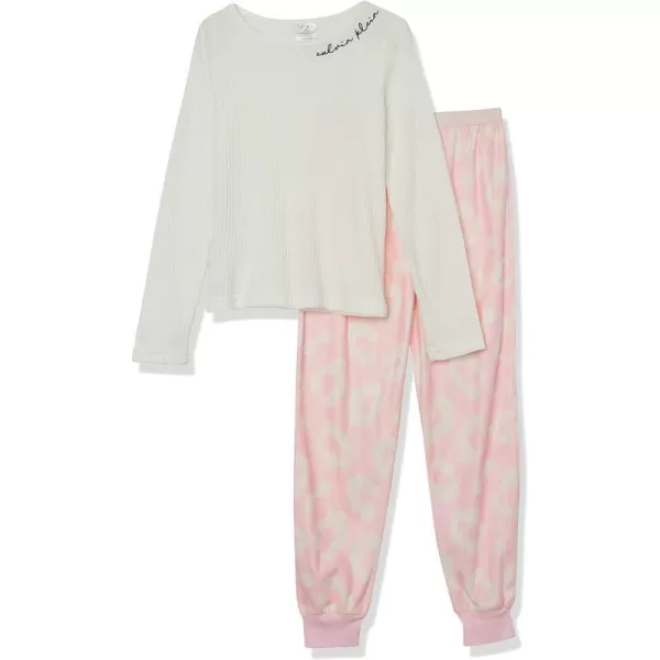 Calvin Klein Girls Thermal Pajama Set 2 Piece PjOversized Leo