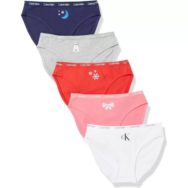 Calvin Klein Girls Underwear Cotton Bikini Panty 5 PackHoliday Fun