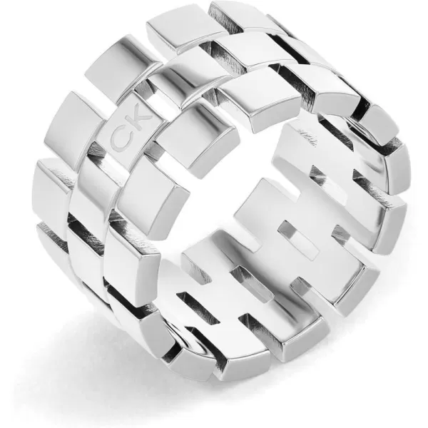 Calvin Klein Jewelry Womens Stainless Steel Chain Link Ring65