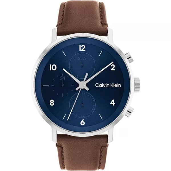 Calvin Klein Mens Quartz Watches Uncompromising StyleBlueBrown 44