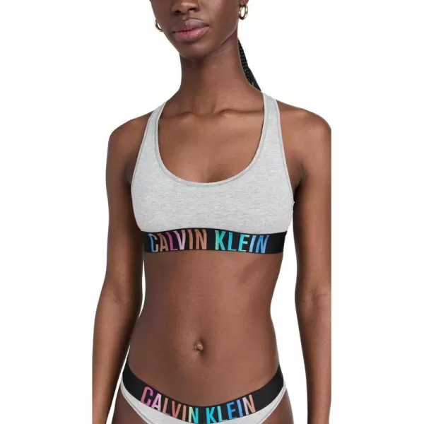 Calvin Klein Womens Intense Power Pride Racerback Unlined BraletteGrey Heather W Ombre Pride Wb